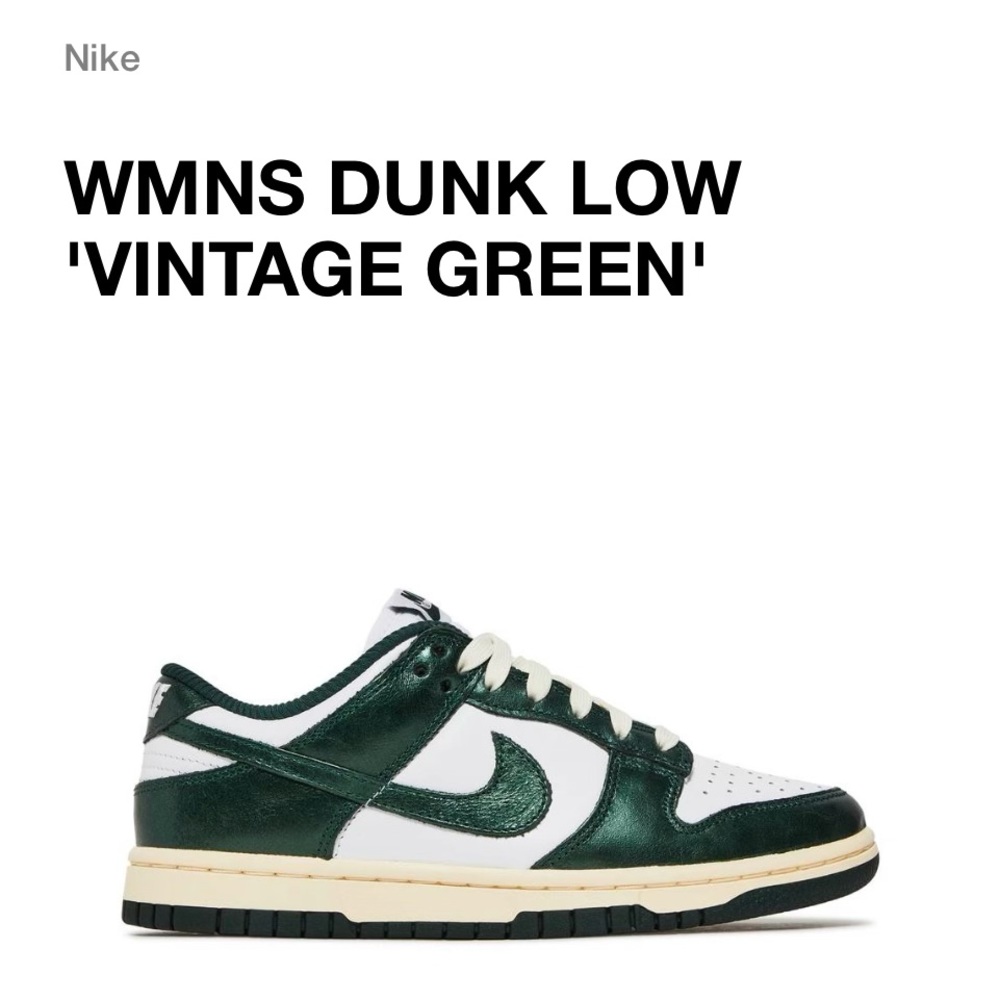 NIKE DUNK LOW ‘VINTAGE GREEN’ SIZE 9.5
